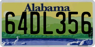AL license plate 64DL356