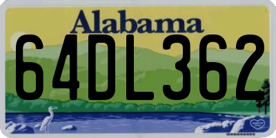 AL license plate 64DL362