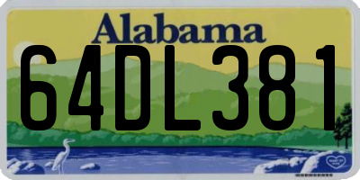 AL license plate 64DL381