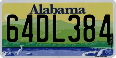 AL license plate 64DL384