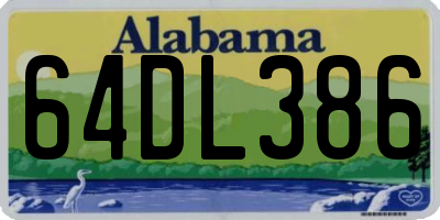AL license plate 64DL386