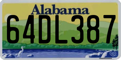 AL license plate 64DL387