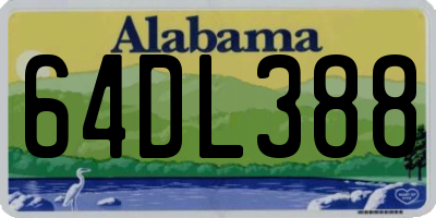 AL license plate 64DL388