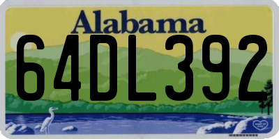 AL license plate 64DL392