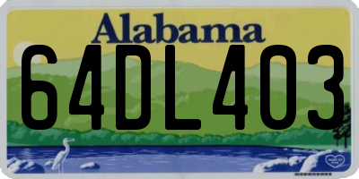 AL license plate 64DL403