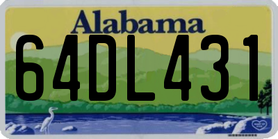 AL license plate 64DL431