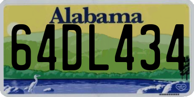 AL license plate 64DL434
