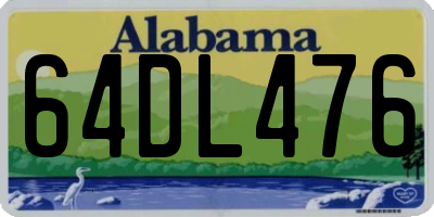 AL license plate 64DL476