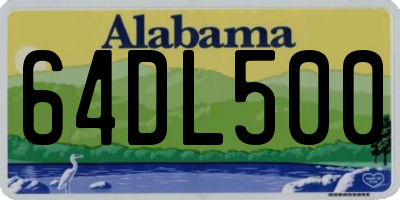 AL license plate 64DL500