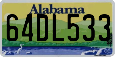 AL license plate 64DL533