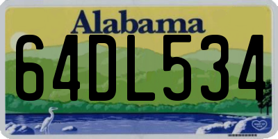 AL license plate 64DL534