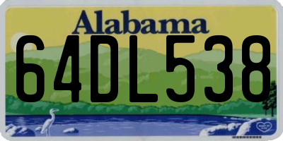 AL license plate 64DL538
