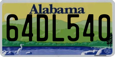 AL license plate 64DL540