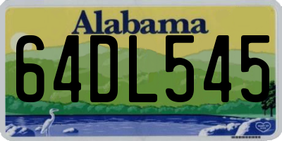 AL license plate 64DL545