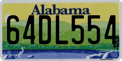 AL license plate 64DL554