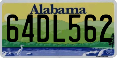 AL license plate 64DL562