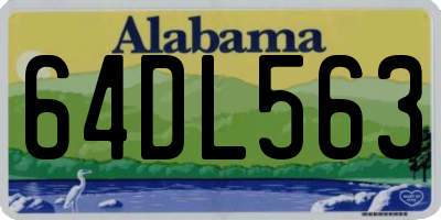 AL license plate 64DL563