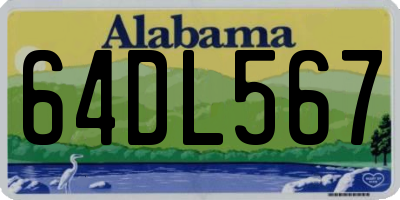 AL license plate 64DL567