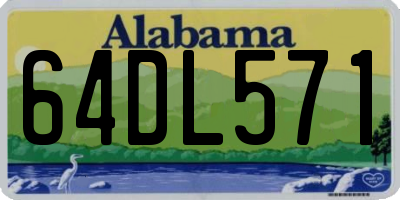 AL license plate 64DL571