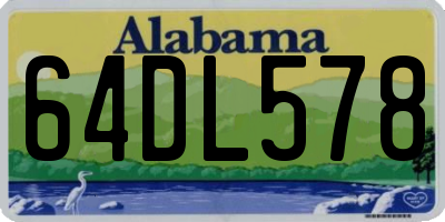AL license plate 64DL578