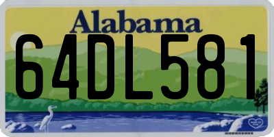 AL license plate 64DL581
