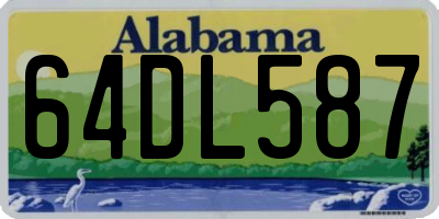 AL license plate 64DL587