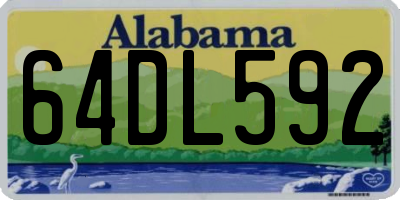 AL license plate 64DL592