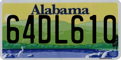AL license plate 64DL610
