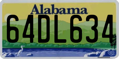 AL license plate 64DL634