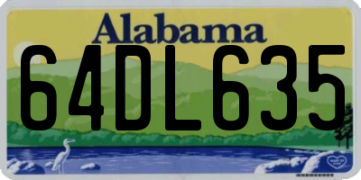 AL license plate 64DL635