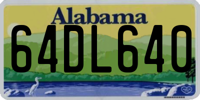 AL license plate 64DL640