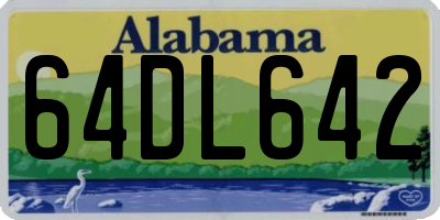 AL license plate 64DL642