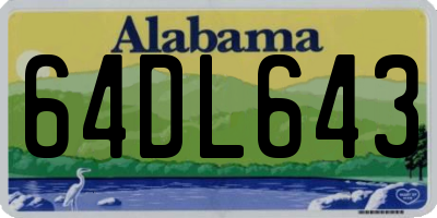 AL license plate 64DL643