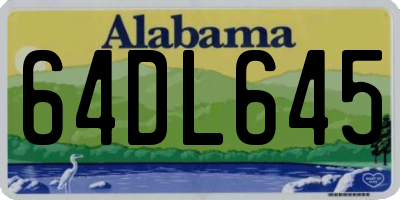 AL license plate 64DL645