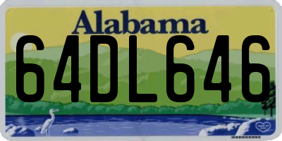 AL license plate 64DL646