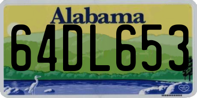 AL license plate 64DL653