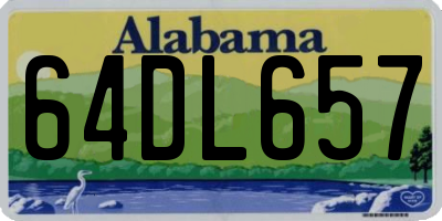 AL license plate 64DL657
