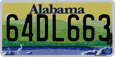 AL license plate 64DL663