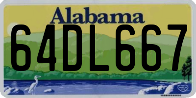 AL license plate 64DL667