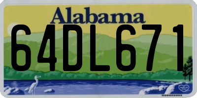 AL license plate 64DL671