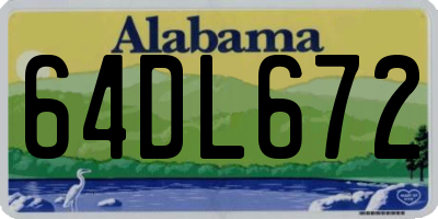 AL license plate 64DL672