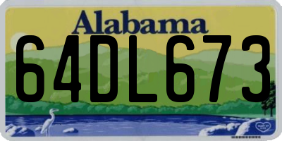 AL license plate 64DL673