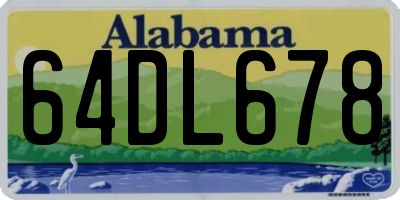 AL license plate 64DL678