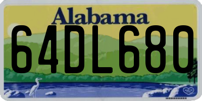 AL license plate 64DL680