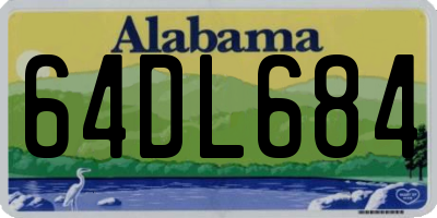AL license plate 64DL684