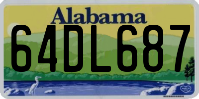 AL license plate 64DL687