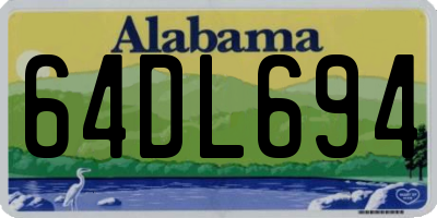 AL license plate 64DL694