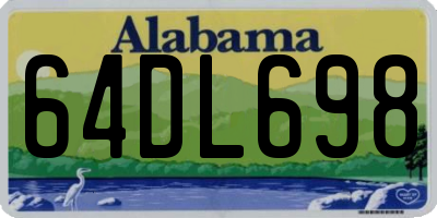 AL license plate 64DL698