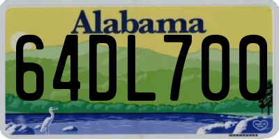 AL license plate 64DL700