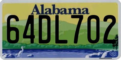 AL license plate 64DL702